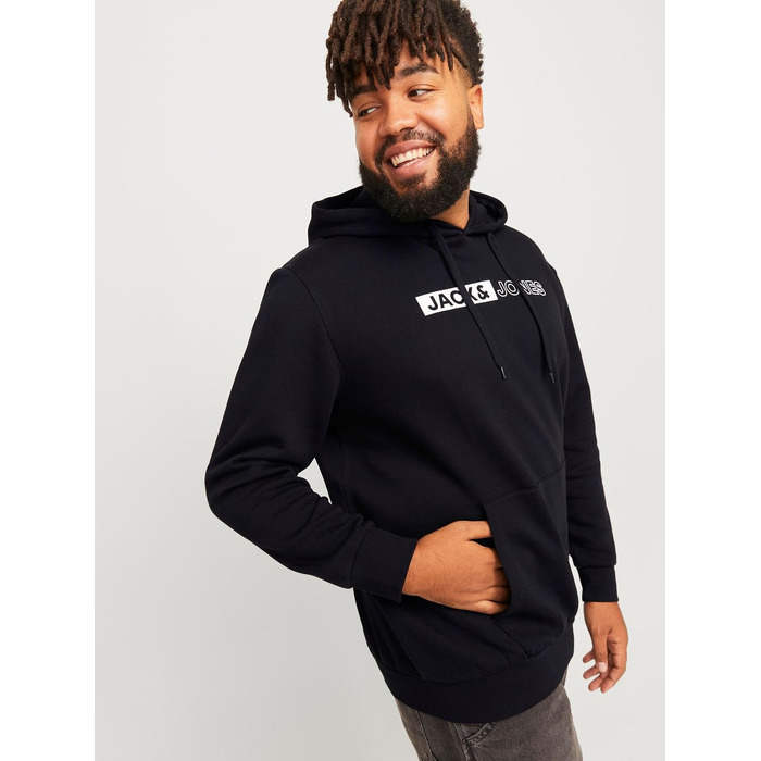 Чоловічий теплий худі з принтом JACK & JONES Basic Kapuzen Sweatshirt, колір Dusty Olive/Green, великий розмір 8XL