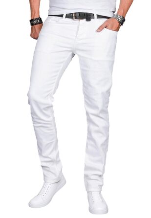 Чоловічі джинси Slim Fit ALESSANDRO SALVARINI з еластичним денімом, білі, розмір 36W / 34L