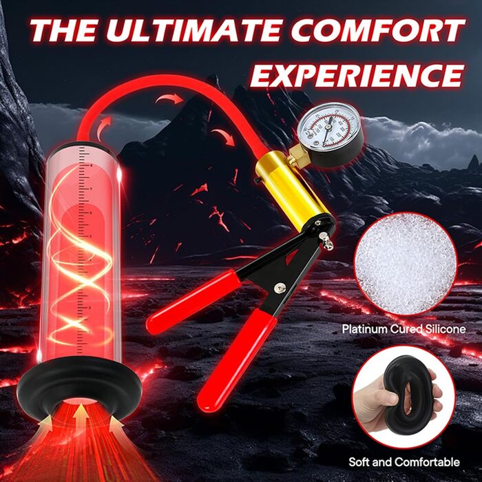 Вакуумний насос для збільшення пеніса з манометром, 44 мм - іграшка для чоловіків