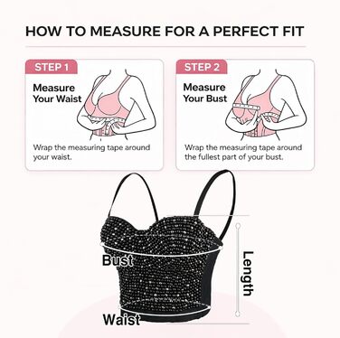 Корсет жіночий ELLACCI з діамантовими перлами та стразами, чорний