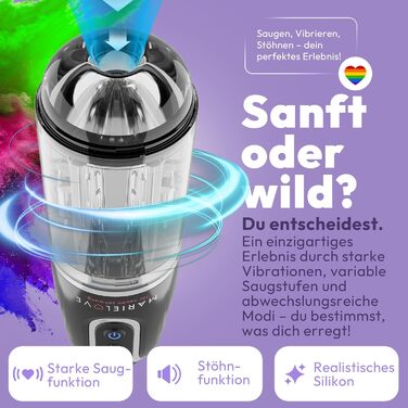 Електричний мастурбатор для чоловіків з реалістичним симулятором орального сексу, функцією насосу та вібрації, перезаряджуваний, з силікону