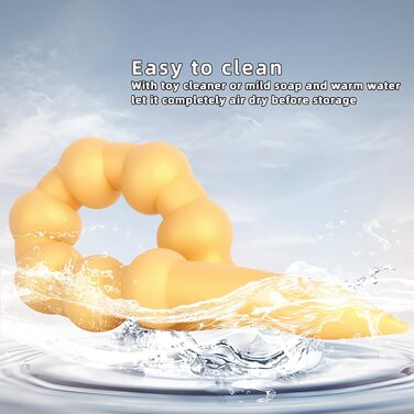 Анальний дилататор Cafurey 60 см з 7 кульками, м'який силікон, для жінок та чоловіків (золотий)