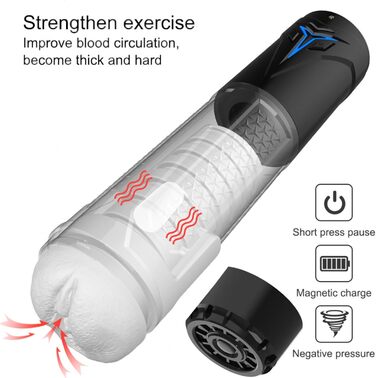 Електричний масажер для чоловіків – стимулятор пеніса з режимами всмоктування. Іграшка для дорослих