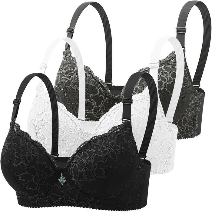 3 шт. комплект бюстгальтерів BHS для жінок з кісточками, класичний комплект, комфортний, безшовний, з підтримкою, спортивний бюстгальтер з регульованим bustier, сильна підтримка, для тренувань, сну, великі груди, спідня білизна, з підкладкою, для повсякде