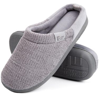 Жіночі домашні капці LongBay з ефектом пам'яті (Memory Foam), протиковзкі зручні пантофлі сліпони, сірі, розмір 38/39 EU