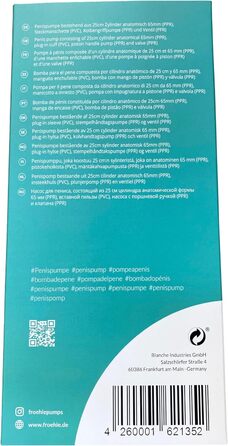 Анатомічна помпа для пеніса FRÖHLE PP025 XXL Professional, прозора (1 шт.)
