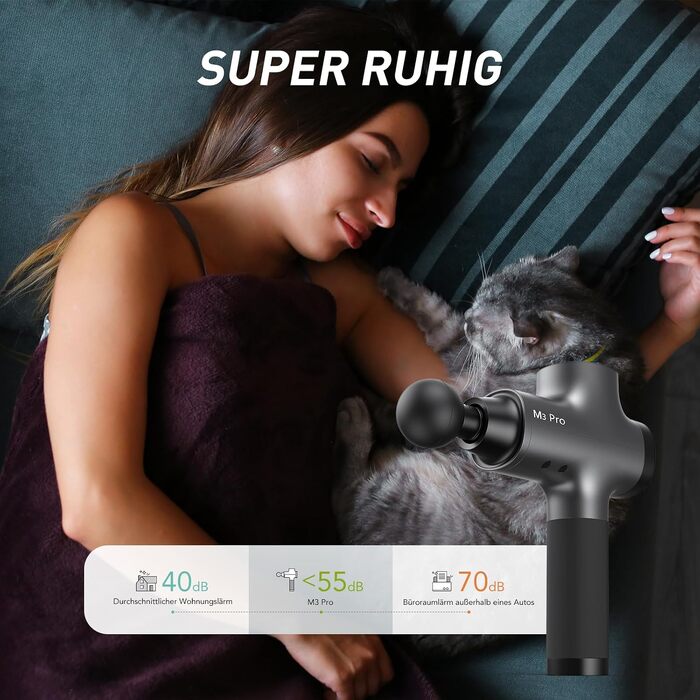 Перкусійний масажер OPOVE M3 Pro 2 Massage Gun з LED-дисплеєм, 2500 об/хв, для зняття м'язового болю, світло-сірий