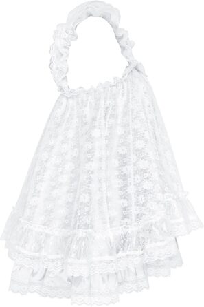 Нічна сорочка-бабідол Satini Dessous з рюшами та мереживом, Cosplay, XXL, білий колір