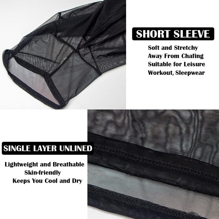 Чоловічий прозорий піжамний комплект YINYOUYU з мережива, з малюнком м'язів, чорний XL