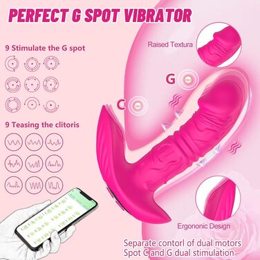 Вібратор-телескоп ChicLSQ з пультом керування через додаток, 9 режимів, для стимуляції G-точки та клітора, сексуальні іграшки для жінок та пар