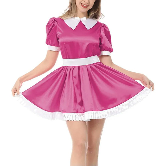 Сукня для чоловіків Sissy з рюшами, у стилі Лоліта, великі розміри, для рольових ігор, вечірок, Хелловіну (Рожева, XXL)