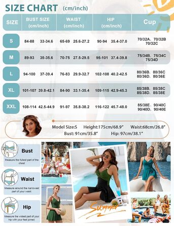 Купальник жіночий Badeanzug одноцільний з драпіруванням, животик, V-подібний виріз з підтримкою грудей, плаття для плавання Swimdress, літній, пляжний, чорно-зелений, XL