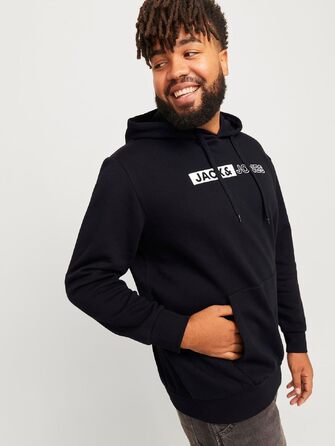 Чоловічий теплий худі з принтом JACK & JONES Basic Kapuzen Sweatshirt, колір Dusty Olive/Green, великий розмір 8XL