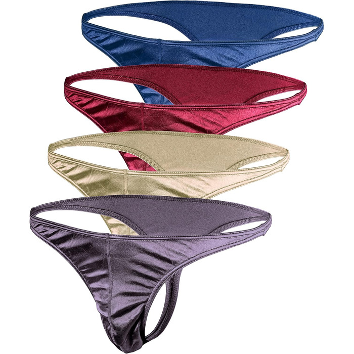 Танга чоловічі Barbra Lingerie з атласу, комплект 4 шт. | Сексуальна спідня білизна, G-String