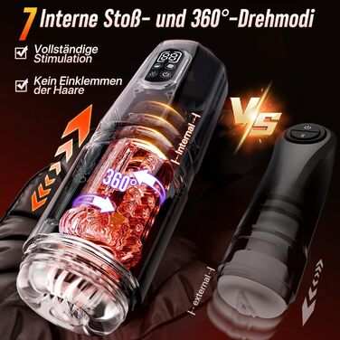 Мастурбатор для чоловіків KI-Interaktion з 7 режимами вібрації, ротацією та імітацією язика - секс-іграшка