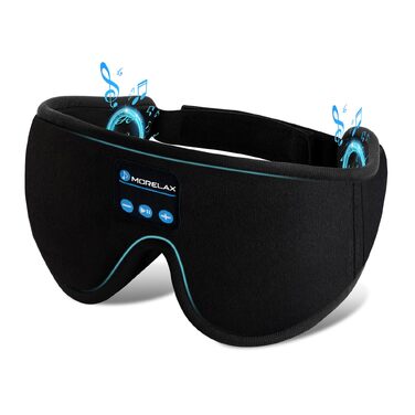 Маска для сну з Bluetooth-навушниками 3D, бездротова м'яка пов'язка на очі для сну на боці та спині, чорна