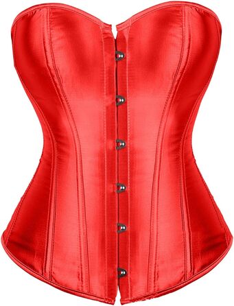 Корсет-бастіон для жінок, бастіон з атласу з квітковим принтом, бастіон overbust, білизна, великі розміри, корсет-топ, бурлеск, білий (XS, червоний)