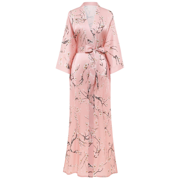 Халат жіночий BABEYOND з квітковим принтом, рожевий (один розмір)