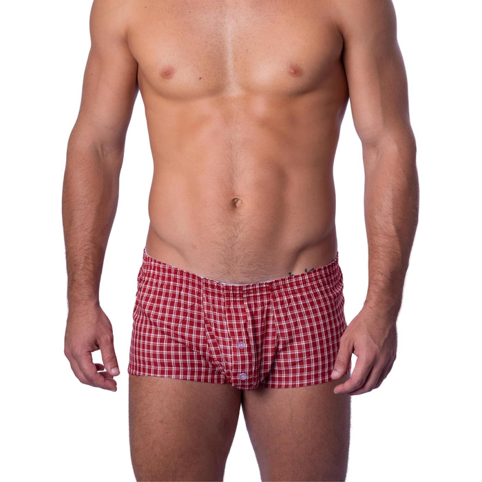 BIMONI Боксери чоловічі з м'якої бавовни, низька посадка, сексуальний дизайн, труси, боксер шорти, чоловіча білизна (червоний, S)