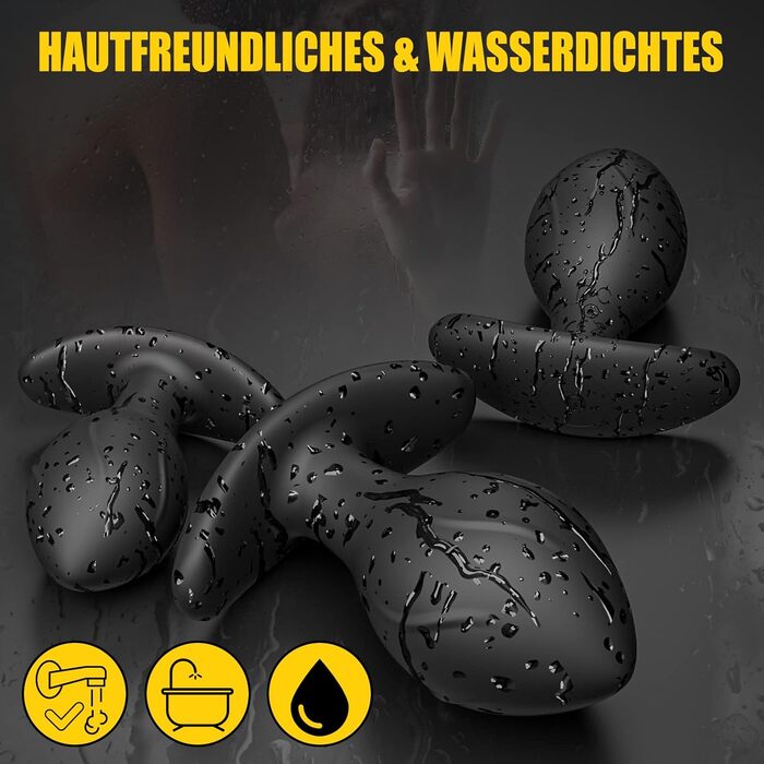 Набір анальних пробок Meeteel (4 шт.) з силікону з 12 режимами вібрації та 3 розмірами. Підходить для чоловіків та жінок, стимуляція простати.