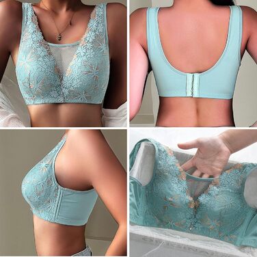 3 шт. комплект класичних мереживних спортивних бюстгальтерів CSKJ для жінок з підтримкою, без кісточок, легкі, м'які, безшовні, для занять спортом, сну, йоги та повсякденного носіння (80A)