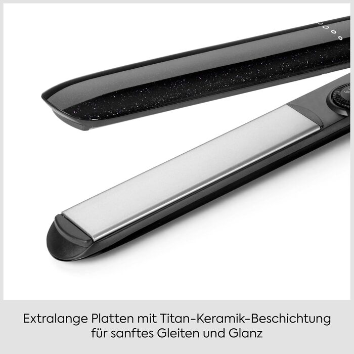 Випрямляч для волосся BaByliss Midnight Shine ST590E з титано-керамічними пластинами, 13 рівнів температури (170–235°C), подовжені пластини, ефект анти-фриз, чорний