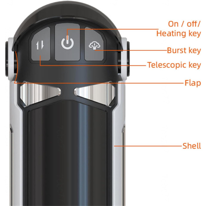 Електричний масажер для чоловіків з функцією нагріву та телескопічним дизайном