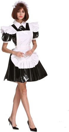 Костюм для чоловіків GOceBaby Sissi Zofen XXL: чорний, з замком, з ПВХ, для чоловіків великих розмірів