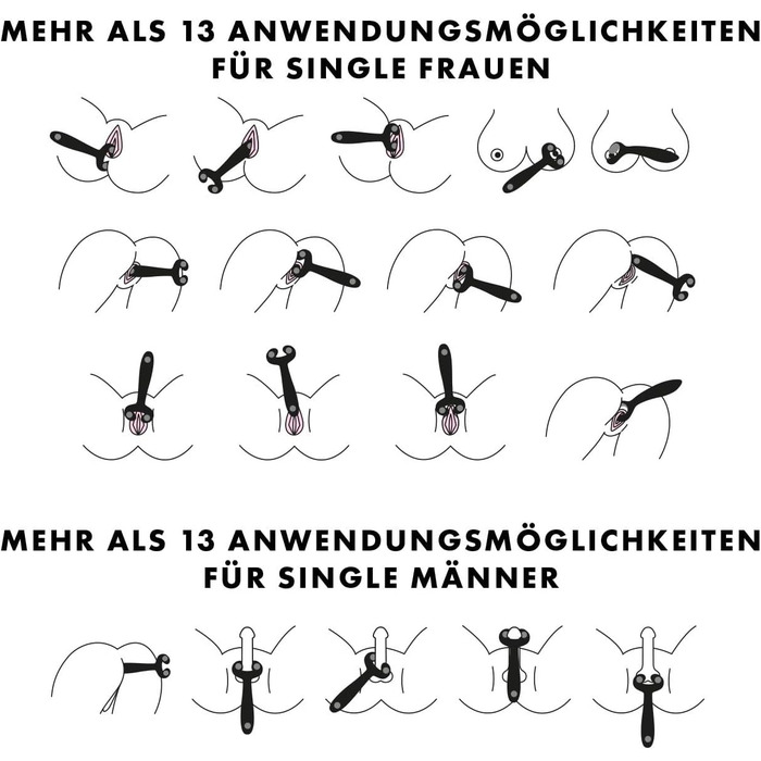 Вібратор для пар Satisfyer Endless Fun: 33 функції, 100 вібрацій | Сильний та тихий для жінок та чоловіків | Іграшка для дорослих, як дildo та для стимуляції клітора | Чорний | 1 шт.