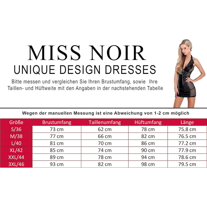 Міні-сукня Miss Noir з ефектом лаку для клубів та вечірок, сітка, V-подібний виріз, чорний (L118d-bk)