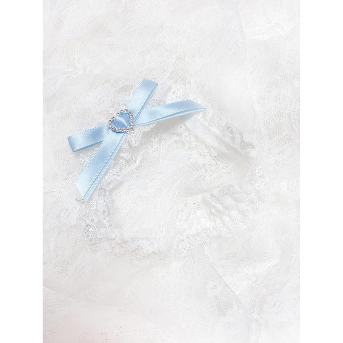 Шкарпетки-стрічки для нареченої LeJulyeekay, мереживо, набір шкарпеток-стрічок для жінок, аксесуар для вечірки (білий / блакитний)