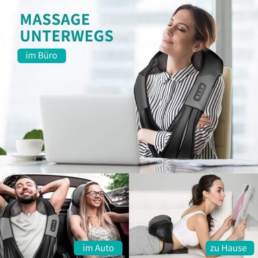 Масажер для шиї та плечей Nekteck 3D Shiatsu з підігрівом, глибокий тканинний масажер для спини та стоп для зняття м'язового болю, синій