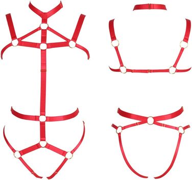 Жіночий комплект: корсет, стрінги, ремінь. Карнавальний костюм, готичний стиль, для фотосесій та танців (червоний)