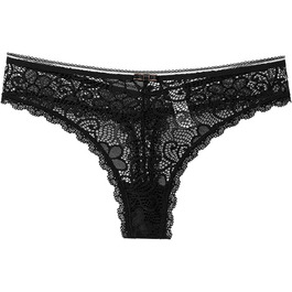 Сексуальні жіночі труси-шорти (3 шт./набір) з мереживом, низька талія, безшовні G-стрінги, чорний, XL