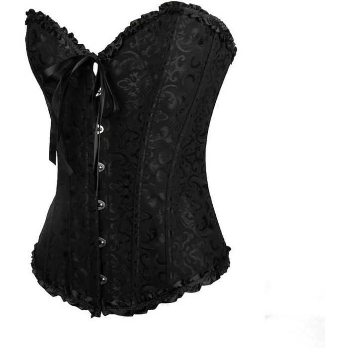 Корсет жіночий сексуальний, корсаж вінтажний готичний, бюстєри стимпанк, корсет топ для жінок з великою грудьми, корсет-шнурівка, талія, спідня білизна, корсет поверх бюстгальтера, корсет вампір, 5XL, чорний