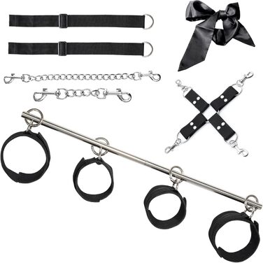 Набір для БДСМ: 26 предметів (наручники, анальні іграшки, кільця, чізки, маски, плети)