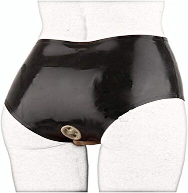 Латексні шорти сексуальної білизни з анальним конденсатом для косплею, чорні (L), 1 шт.