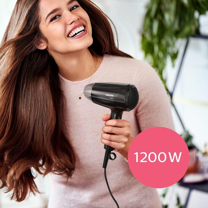 Фен для волосся Philips BHC010/10, чорний, компактний
