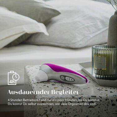 Womanizer Pro 40 - вібратор для клітора: 6 рівнів інтенсивності, тихий, водонепроникний, magenta/срібло