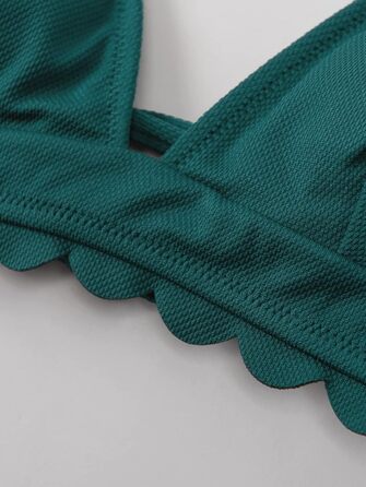 CUPSHE Bikini Set: двокомплектний купальник з мушлею, тропічний принт, зелений