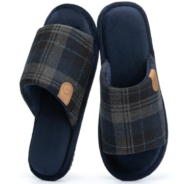 Чоловічі домашні капці GOEWY з ефектом пам'яті (Memory Foam), відкриті пальці, дихаючі та протиковзкі, сині, розмір 42/43 EU