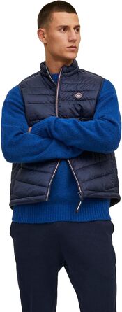 Чоловічий жилет Jack & Jones Jjehero Bodywarmer Noos стібаний, темно-синій (Navy), розмір XL
