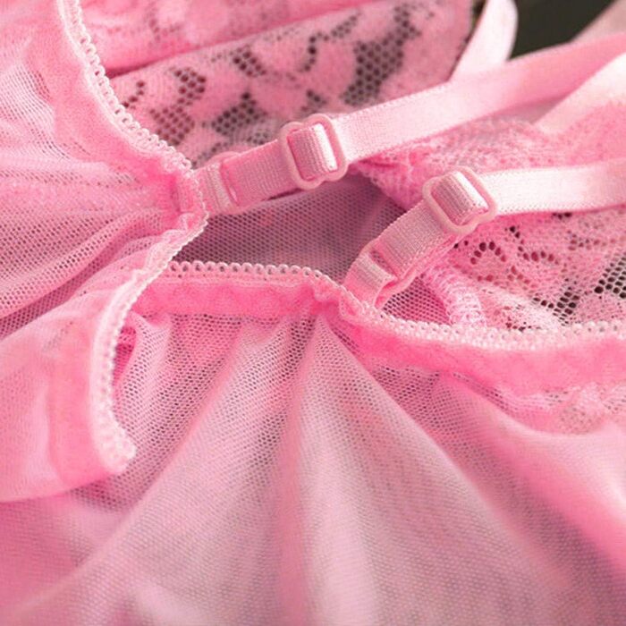 Сексуальний комплект нижньої білизни WILLBEST: боді, труси-хіпстер, мереживний, чорний, з стріжками, для жінок, розмір XXL, колір рожевий