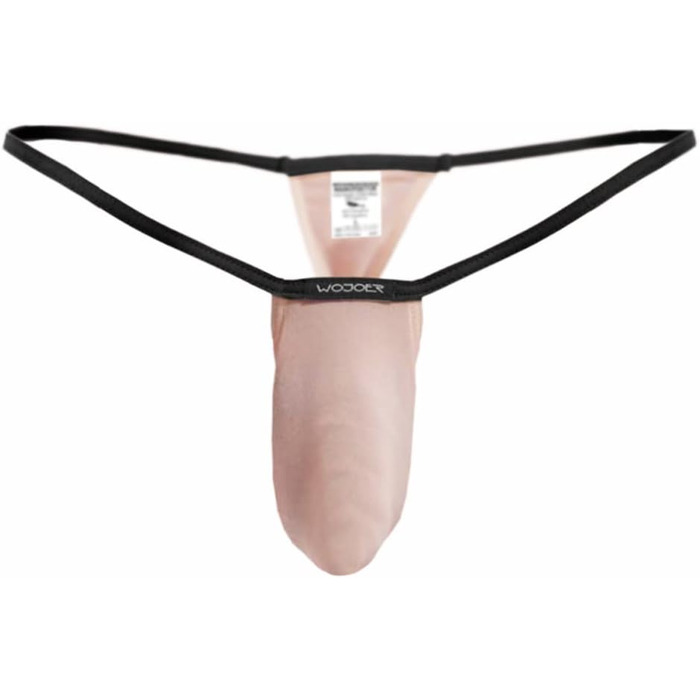 WOJOER Шорти-сліпи з декоративною смугою, плавки для пляжу та повсякденного носіння, еластичні, з підтягуванням, дизайнерський клубний одяг, виготовлено в Німеччині (L, Nude)