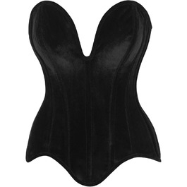 Корсет Daisy Corsets з м'якими ребрами, чорний велюр, лінія декольте, Overbust, 5X