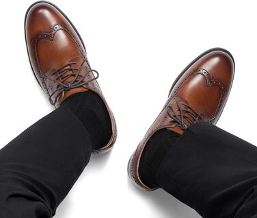 Чоловічі шкіряні туфлі Bruno Marc Brogue Wingtip світло-коричневого кольору, розмір 44 EU