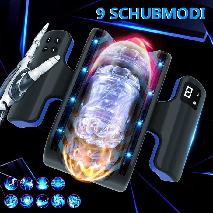 Електричний мастурбатор з двома ручками для чоловіків - 9 режимів, Solo Taschenmuschi Sex Spielzeug