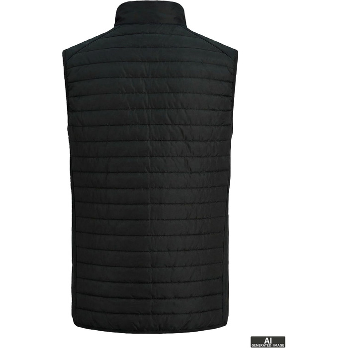 Чоловічий стібаний жилет Jack & Jones, чорний, розмір XL