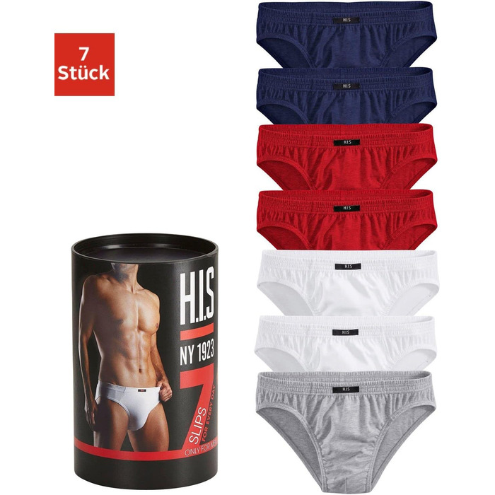 Шкарпетки чоловічі H.I.S. 7 шт. | Змінні повсякденні | Кольори: морський, червоний, білий, сірий меланж (M)