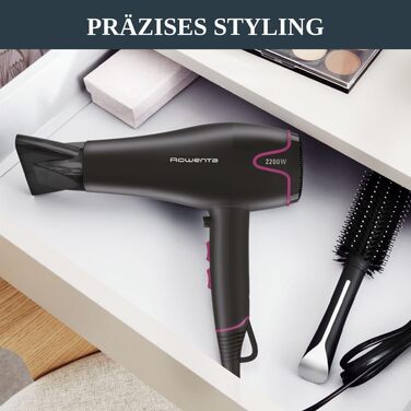 Фен для волосся Rowenta x Karl Lagerfeld CV184L Express Style: компактний, потужний, складаний, чорний